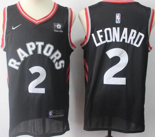 Camiseta Kawhi Leonard 2 Toronto Raptors Baloncesto Negro Hombre