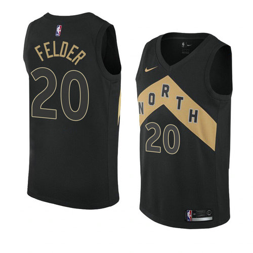 Camiseta Kay Felder 20 Toronto Raptors Ciudad 2018 Negro Hombre
