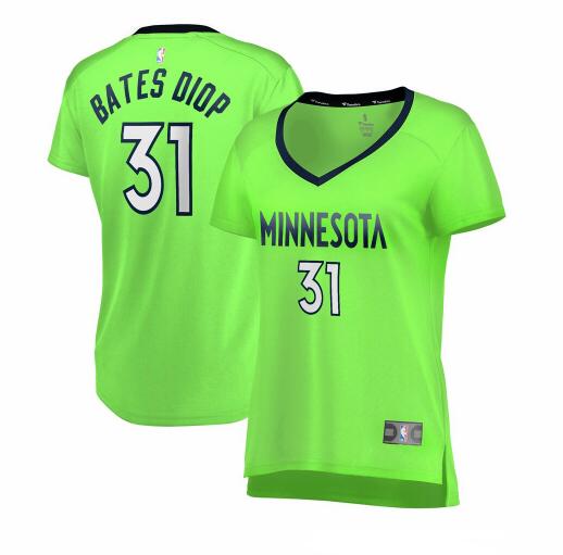 Camiseta Keita Bates-Diop 31 Minnesota Timberwolves statement edition Verde Mujer
