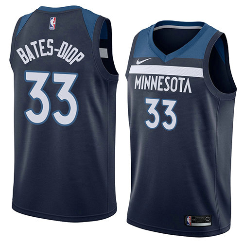 Camiseta Keita Bates-Diop 33 Minnesota Timberwolves Icon 2018 Azul Hombre