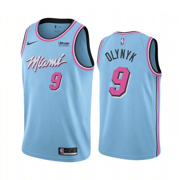 Camiseta Kelly Olynyk 9 Miami Heat 2020-21 Temporada Statement Azul Hombre