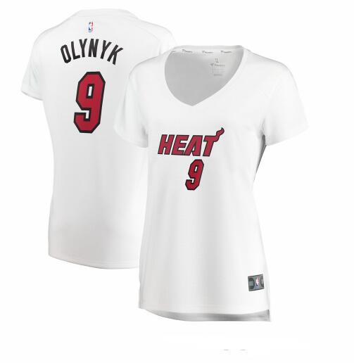 Camiseta Kelly Olynyk 9 Miami Heat association edition Blanco Mujer