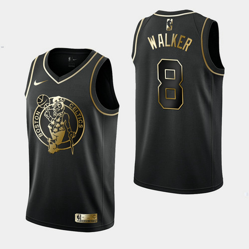 Camiseta Kemba Walker 8 Boston Celtics Golden Edition Negro Hombre