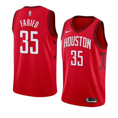 Camiseta Kenneth Faried 35 Houston Rockets Earned 2018-19 Rojo Hombre