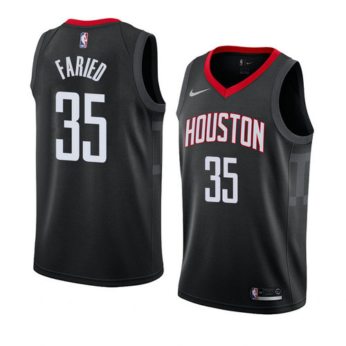 Camiseta Kenneth Faried 35 Houston Rockets Statement 2018 Negro Hombre