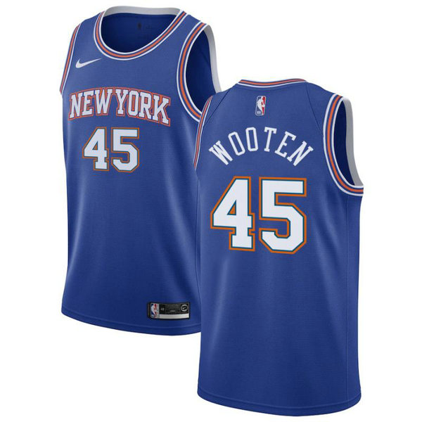 Camiseta Kenny Wooten 45 New York Knicks 2020-21 Temporada Statement Azul Hombre