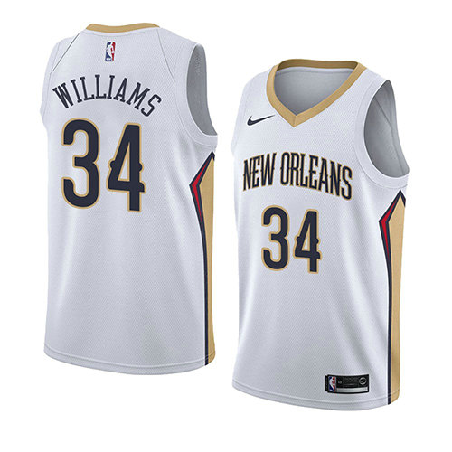 Camiseta Kenrich Williams 34 New Orleans Pelicans Association 2018 Blanco Hombre