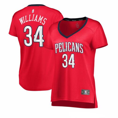 Camiseta Kenrich Williams 34 New Orleans Pelicans statement edition Rojo Mujer