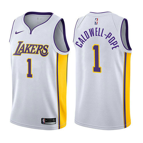 Camiseta Kentavious Caldwell-Pope 1 Los Angeles Lakers Association 2017-18 Blanco Hombre