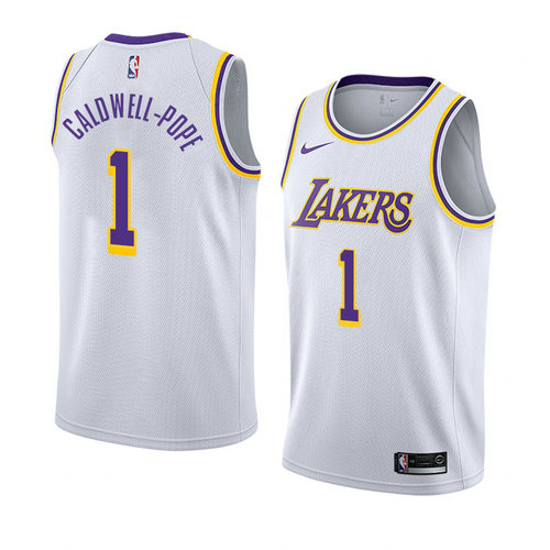 Camiseta Kentavious Caldwell-Pope 1 Los Angeles Lakers Association 2018-19 Blanco Hombre