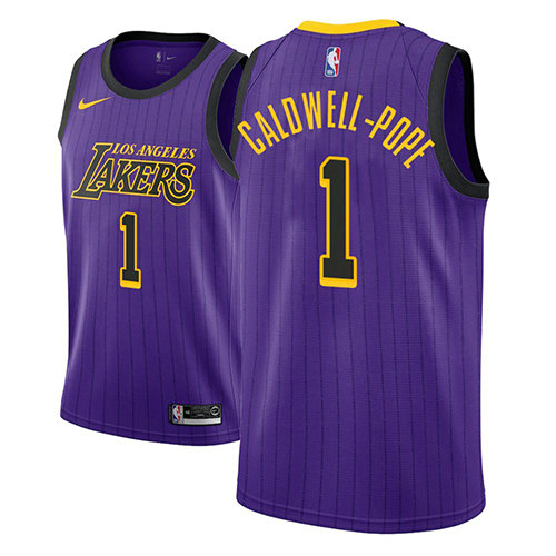 Camiseta Kentavious Caldwell-Pope 1 Los Angeles Lakers Ciudad 2018 Púrpura Hombre