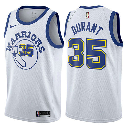 Camiseta Kevin Durant 35 Golden State Warriors 2017-18 Blanco Hombre