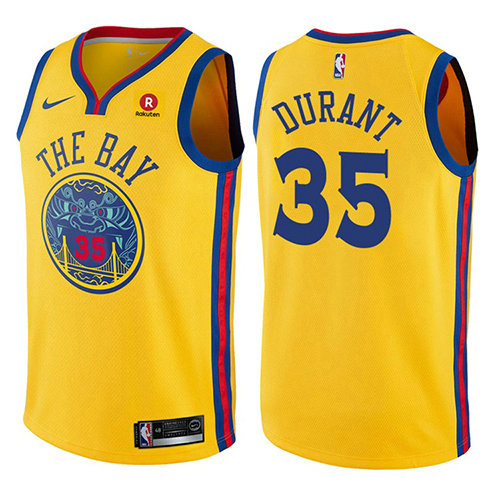 Camiseta Kevin Durant 35 Golden State Warriors Ciudad Amarillo Nino