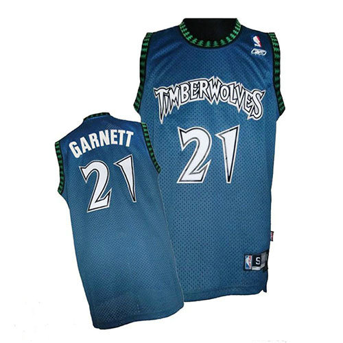 Camiseta Kevin Garnett 21 Minnesota Timberwolves Retro Azul Hombre