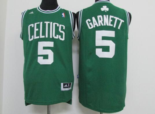 Camiseta Kevin Garnett 5 Boston Celtics Throwback Verde Hombre