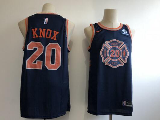 Camiseta Kevin Knox 20 New York Knicks Baloncesto Azul marino Hombre