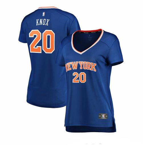 Camiseta Kevin Knox 20 New York Knicks icon edition Azul Mujer