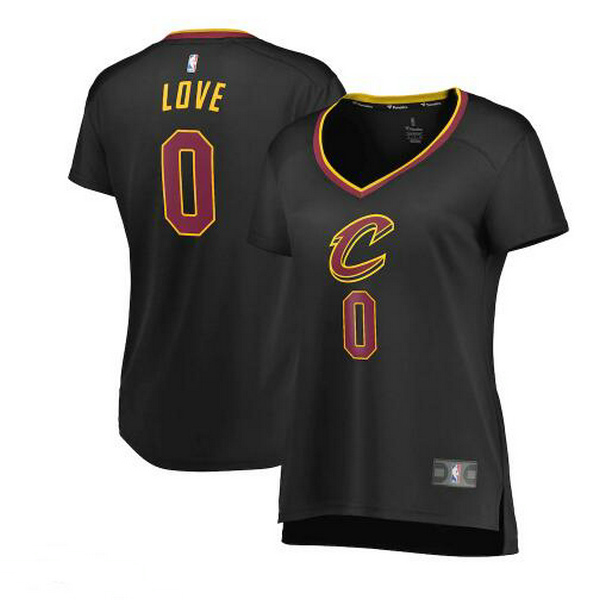 Camiseta Kevin Love 0 Cleveland Cavaliers statement edition Negro Mujer