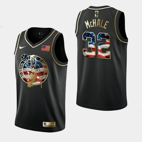 Camiseta Kevin McHale 32 Boston Celtics Independence Day Golden Edition Negro Hombre