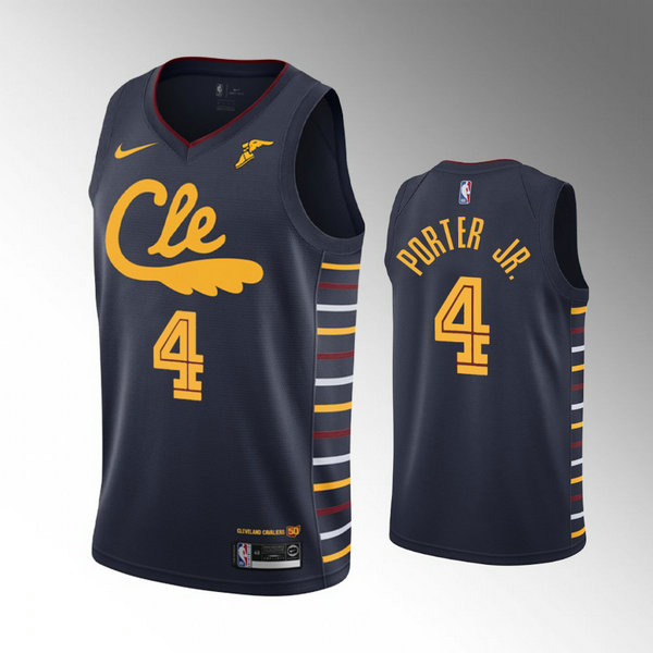 Camiseta Kevin Porter Jr. 4 Cleveland Cavaliers 2020-21 Temporada Statement Armada Hombre