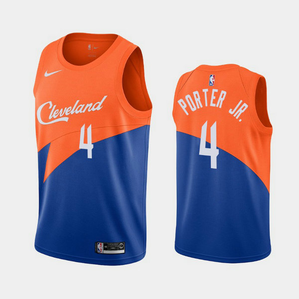 Camiseta Kevin Porter Jr. 4 Cleveland Cavaliers 2020-21 Temporada Statement Azul Hombre