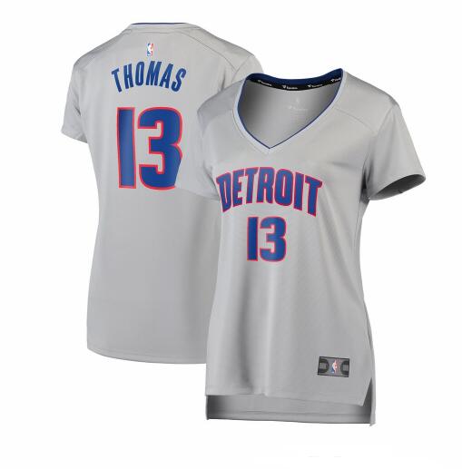 Camiseta Khyri Thomas 13 Detroit Pistons statement edition Gris Mujer