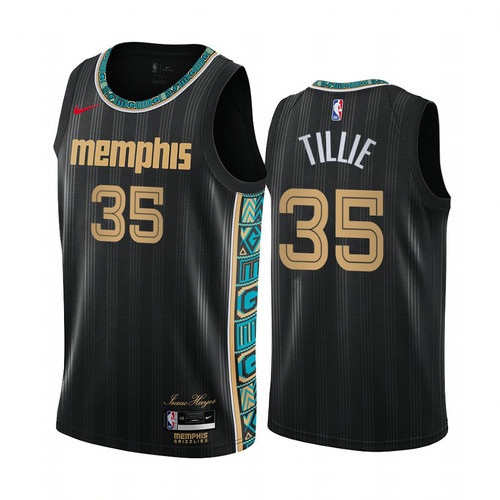 Camiseta Killian Tillie 35 Memphis Grizzlies 2020-21 City Edition Negro Hombre