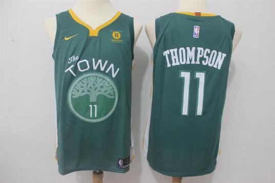 Camiseta Klay Thompson 11 Golden State Warriors Baloncesto Verde Hombre