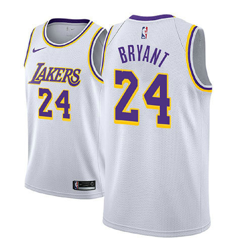 Camiseta Kobe Bryant 24 Los Angeles Lakers Association 2018-19 Blanco Nino