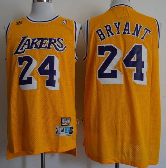 Camiseta Kobe Bryant 24 Los Angeles Lakers Baloncesto Amarillo Hombre