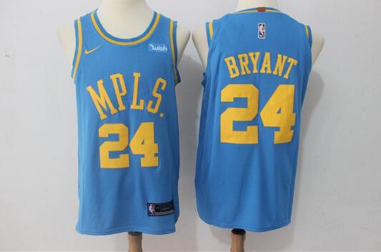 Camiseta Kobe Bryant 24 Los Angeles Lakers Baloncesto Azul Hombre