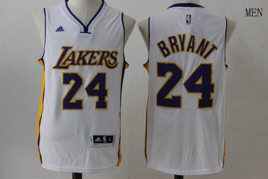 Camiseta Kobe Bryant 24 Los Angeles Lakers Baloncesto blanco Hombre