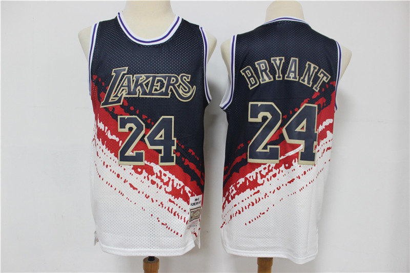 Camiseta Kobe Bryant 24 Los Angeles Lakers Blanco negro Hombre
