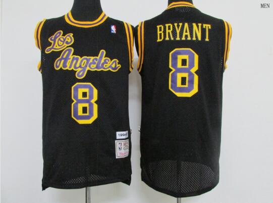 Camiseta Kobe Bryant 8 Los Angeles Lakers Baloncesto Barato Negro Hombre