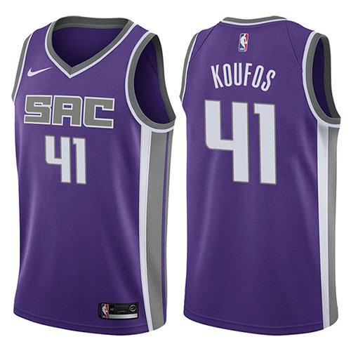Camiseta Kosta Koufos 41 Sacramento Kings Icon 2017-18 Púrpura Hombre