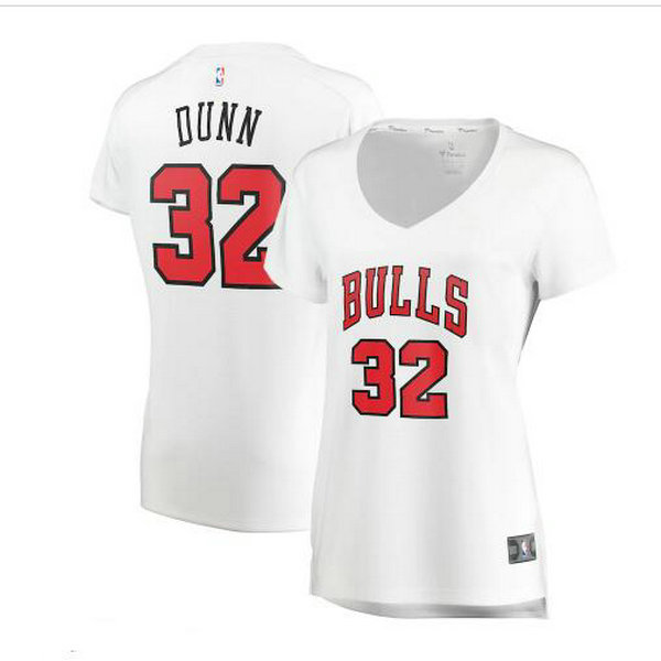 Camiseta Kris Dunn 32 Chicago Bulls association edition Blanco Mujer