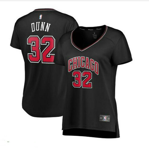 Camiseta Kris Dunn 32 Chicago Bulls statement edition Negro Mujer