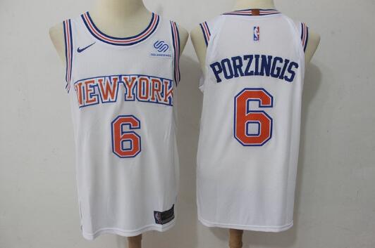 Camiseta Kristaps Porzingis 6 New York Knicks blanco Hombre