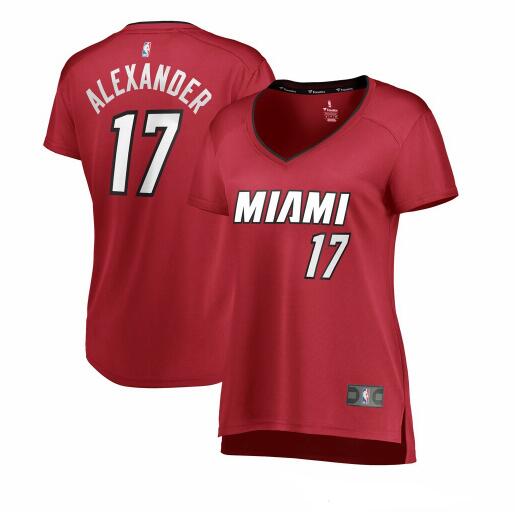 Camiseta Kyle Alexander 17 Miami Heat statement edition Rojo Mujer