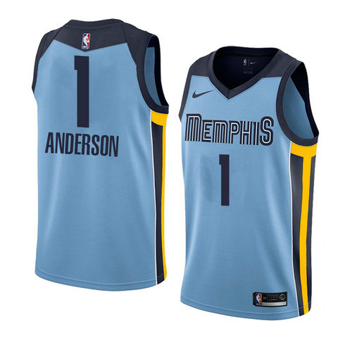 Camiseta Kyle Anderson 1 Memphis Grizzlies Statement 2018 Azul Hombre