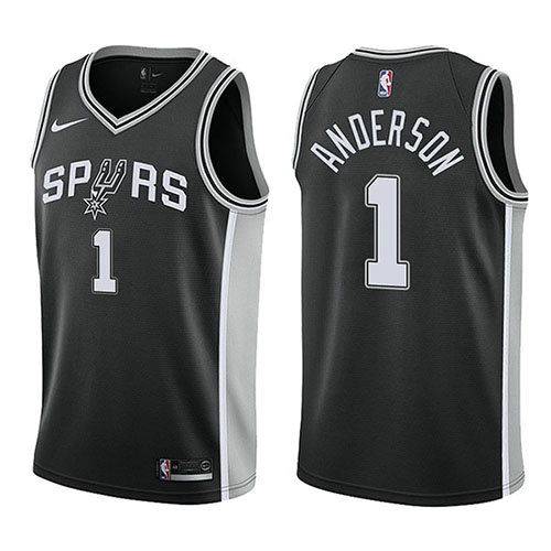 Camiseta Kyle Anderson 1 San Antonio Spurs Icon 2017-18 Negro Hombre
