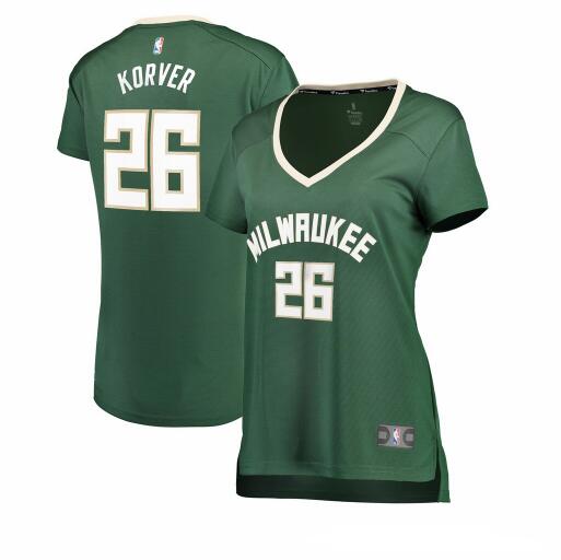Camiseta Kyle Korver 26 Milwaukee Bucks icon edition Verde Mujer