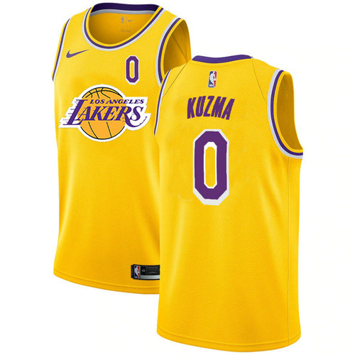 Camiseta Kyle Kuzma 0 Los Angeles Lakers 2021 City Edition Amarillo Hombre