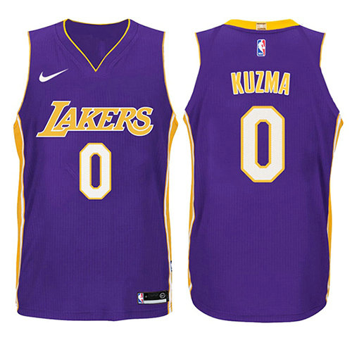 Camiseta Kyle Kuzma 0 Los Angeles Lakers Statement 2017-18 Púrpura Nino