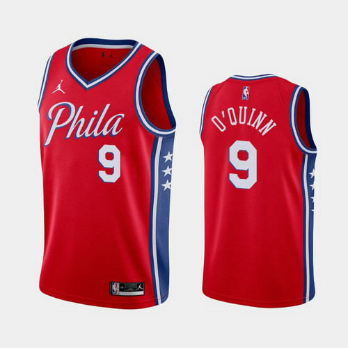 Camiseta Kyle O'Quinn 9 Philadelphia 76ers 2020-21 Statement Rojo Hombre