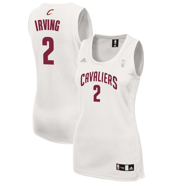 Camiseta Kyrie Irving 2 Cleveland Cavaliers Réplica Blanco Mujer