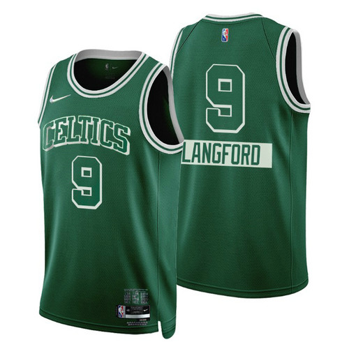 Camiseta LANGFORO 9 Boston Celtics 2022 75 aniversario edición de la ciudad Verde Hombre