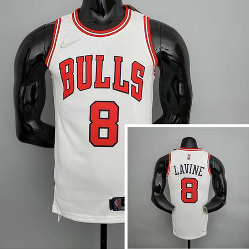 Camiseta LaVine 8 Chicago Bulls 75 aniversario blanco Hombre