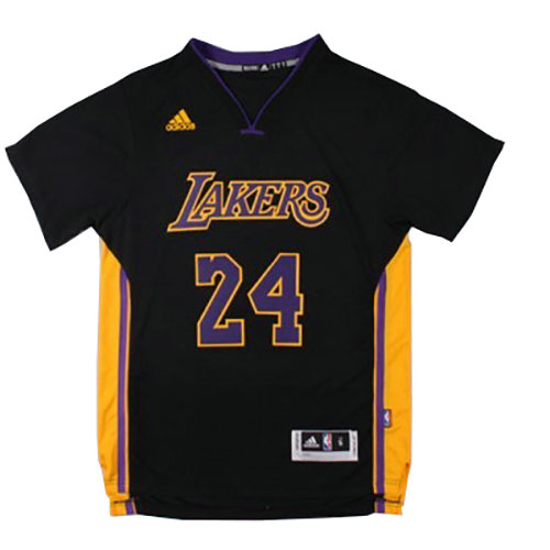 Camiseta Lakers Kobe Bryant 24 Los Angeles Lakers Manga Corta Negro Hombre