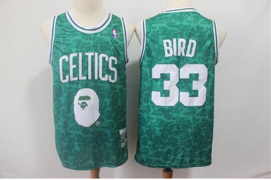 Camiseta Larry Bird 33 Boston Celtics 2019 Baloncesto Verde Hombre